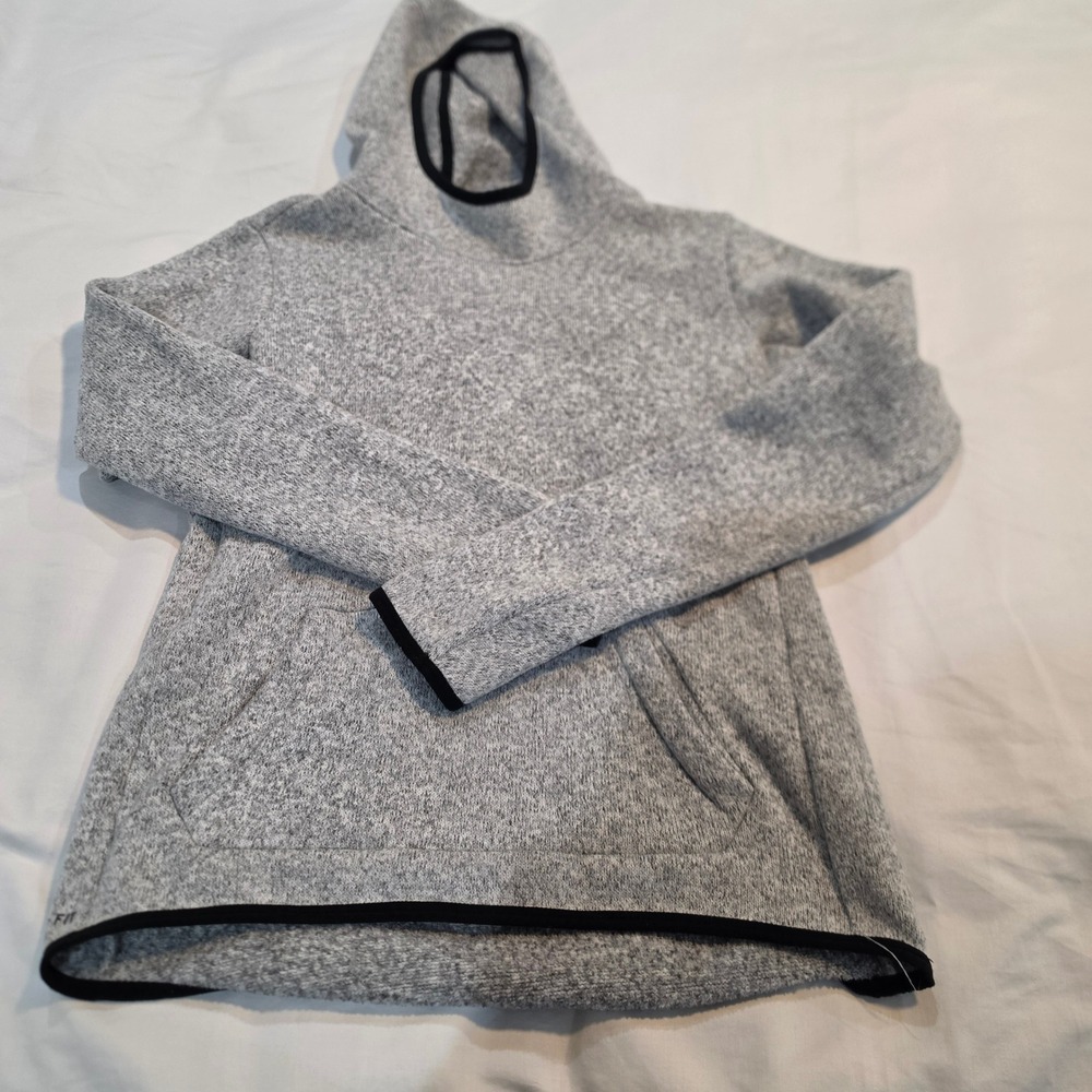 Nike Therma-Fit Hoodie Womens Small Gray Excellent Knit Pullover 806981-063